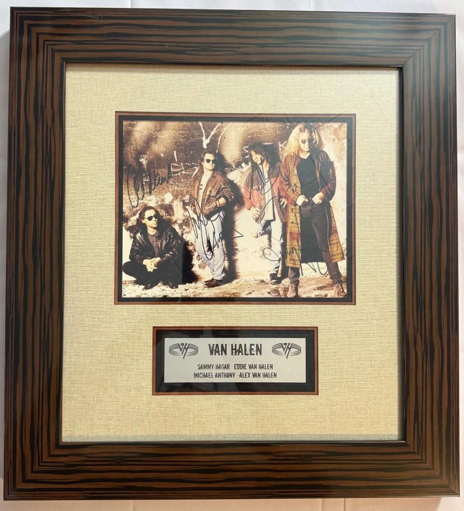 Van Halen Fully Group Signed 8" x 10" Framed Photo (4 Sigs) (Epperson COA) - 2