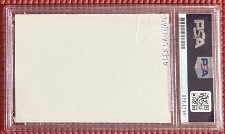 Van Halen: Alex Van Halen Signed 3" x 5" Cut (PSA/DNA Encapsulated) - 3
