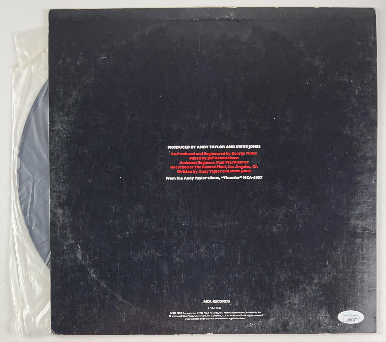 Duran Duran: Andy Taylor Signed "I Might Lie" Album (JSA Authentication) - 2
