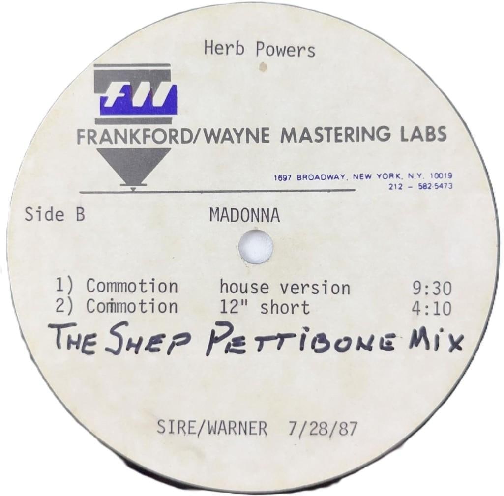 Madonna “Commotion” Original 1987 Shep Pettibone Mix Acetate - 5