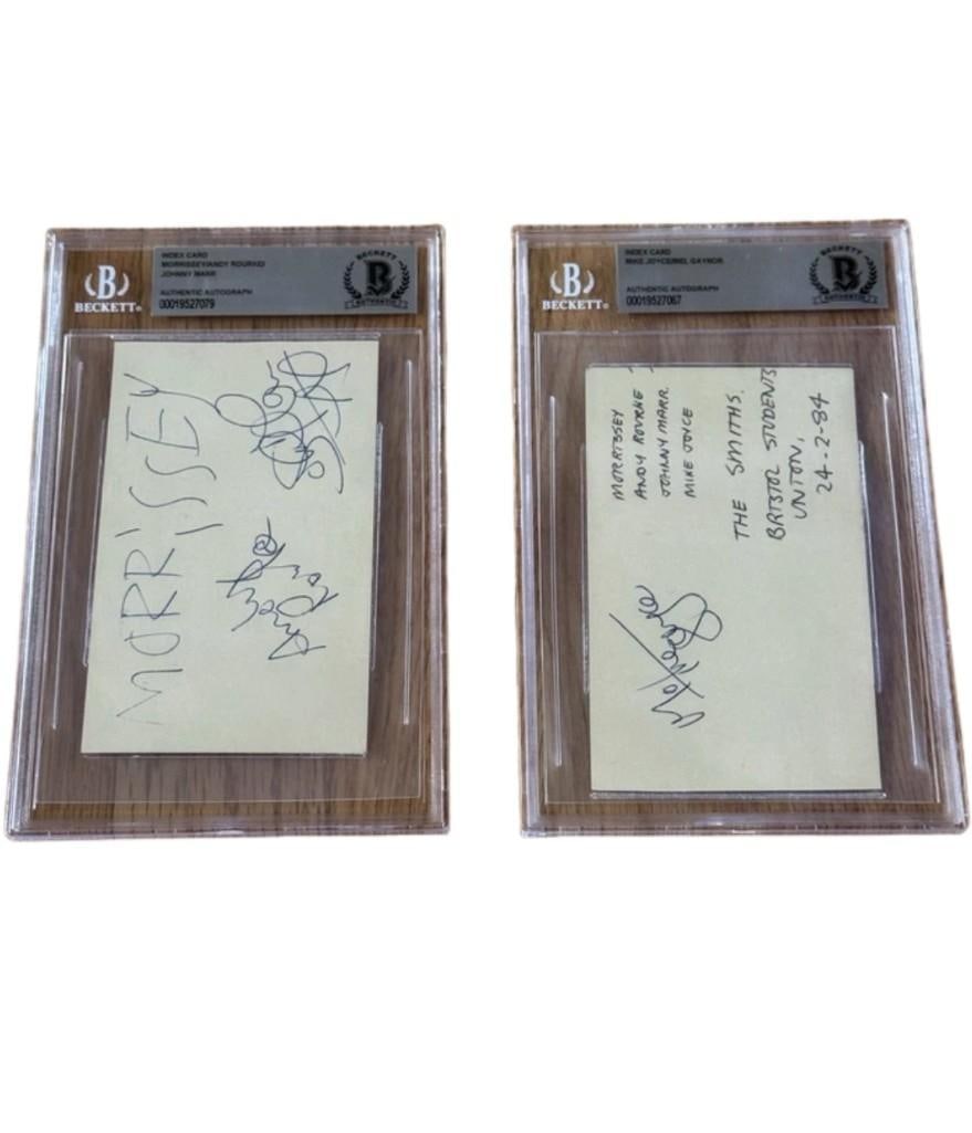 The Smiths Fully Group Signed Set of (2) Signed Album Pages (4 Sigs) (Beckett Encapsulated) - 2