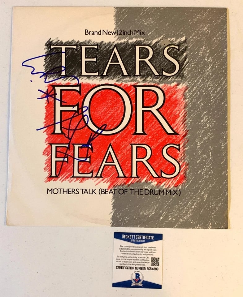 Tears for Fears Fully Group Signed "Mothers Talk" EP Album (2 Sigs) (Beckett Authentication) - 2