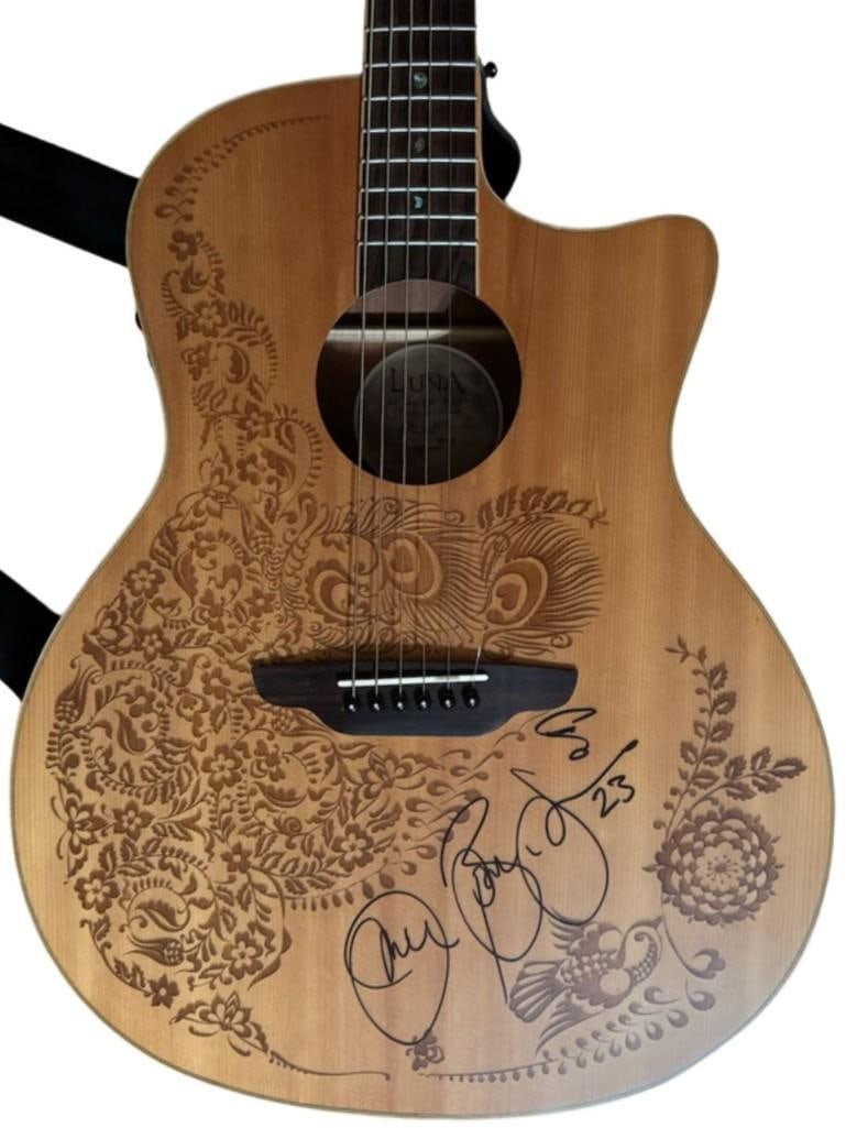 Bon Jovi Signed & Played Luna Acoustic Guitar (Photo & Video Playing Proof) (JSA Authentication) (1 of 4)