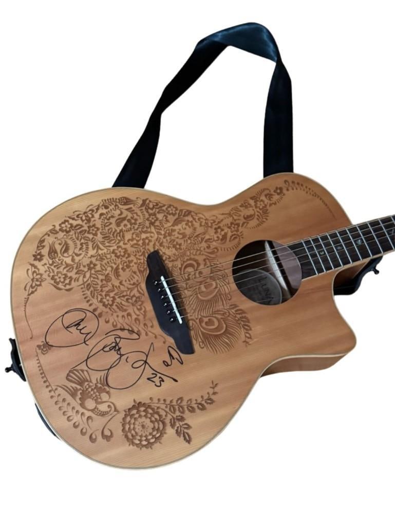 Bon Jovi Signed & Played Luna Acoustic Guitar (Photo & Video Playing Proof) (JSA Authentication) - 3