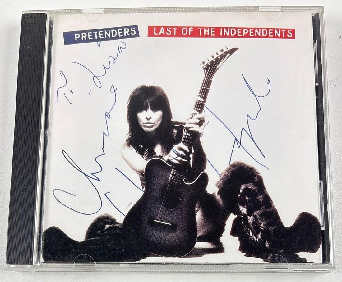 The Pretenders: Chrissie Hynde Signed "Last of the Independents" CD (Third Party Guaranteed): "Last of the Independents" CD signed on the cover in black ballpoint pen by The Pretenders band member Chrissie Hynde, who inscribed "To Lisa" before her signature. Measuring approximately 5" x 5" and