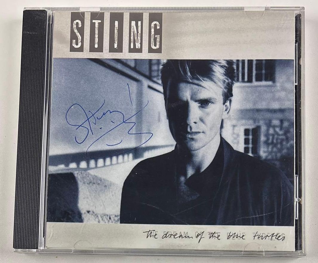 The Police: Sting Signed "The Dream of the Blue Turtles" CD (Third Party Guaranteed): "The Dream of the Blue Turtles" CD signed on the cover in blue ballpoiont pen by Sting. Measuring approximately 5" x 5" and in fine condition. CD is included. Provenance Eaton & Brennan Auctions guara