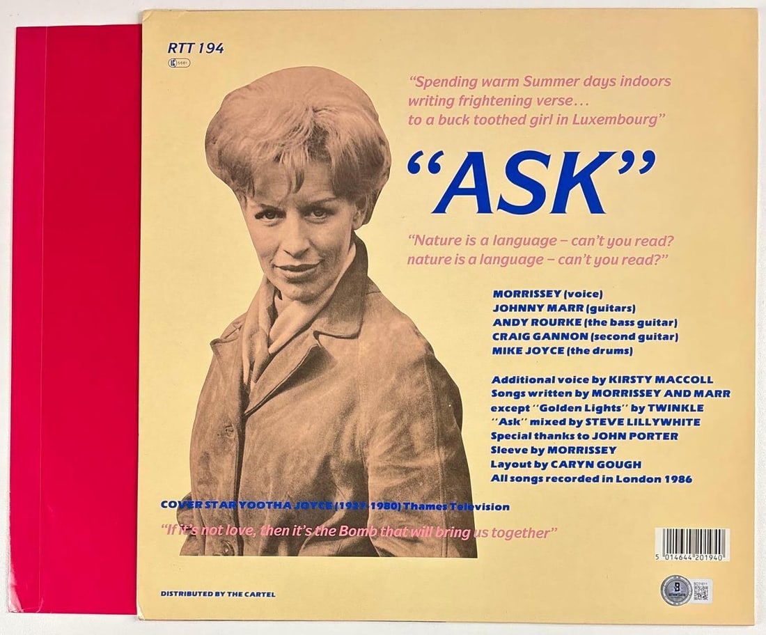 The Smiths: Johnny Marr Signed "Ask" Album (Beckett Authentication) - 2