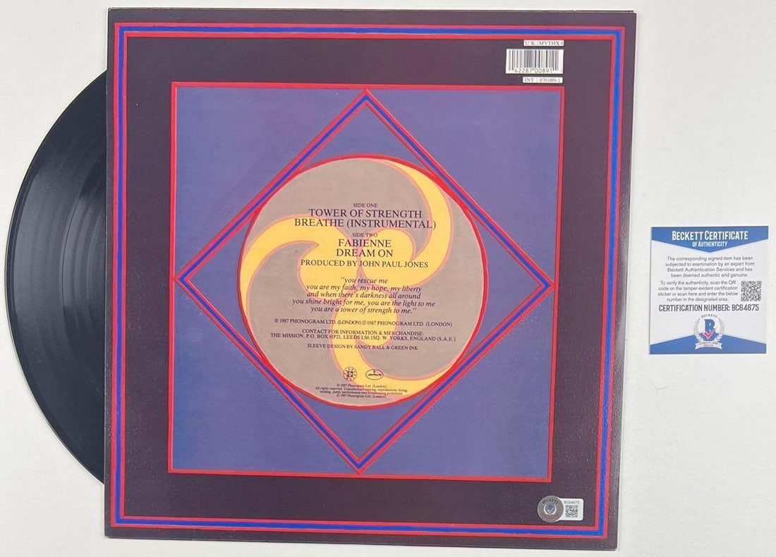 The Mission: Wayne Hussey Signed "Tower of Strength" Album (Beckett Authentication) - 2