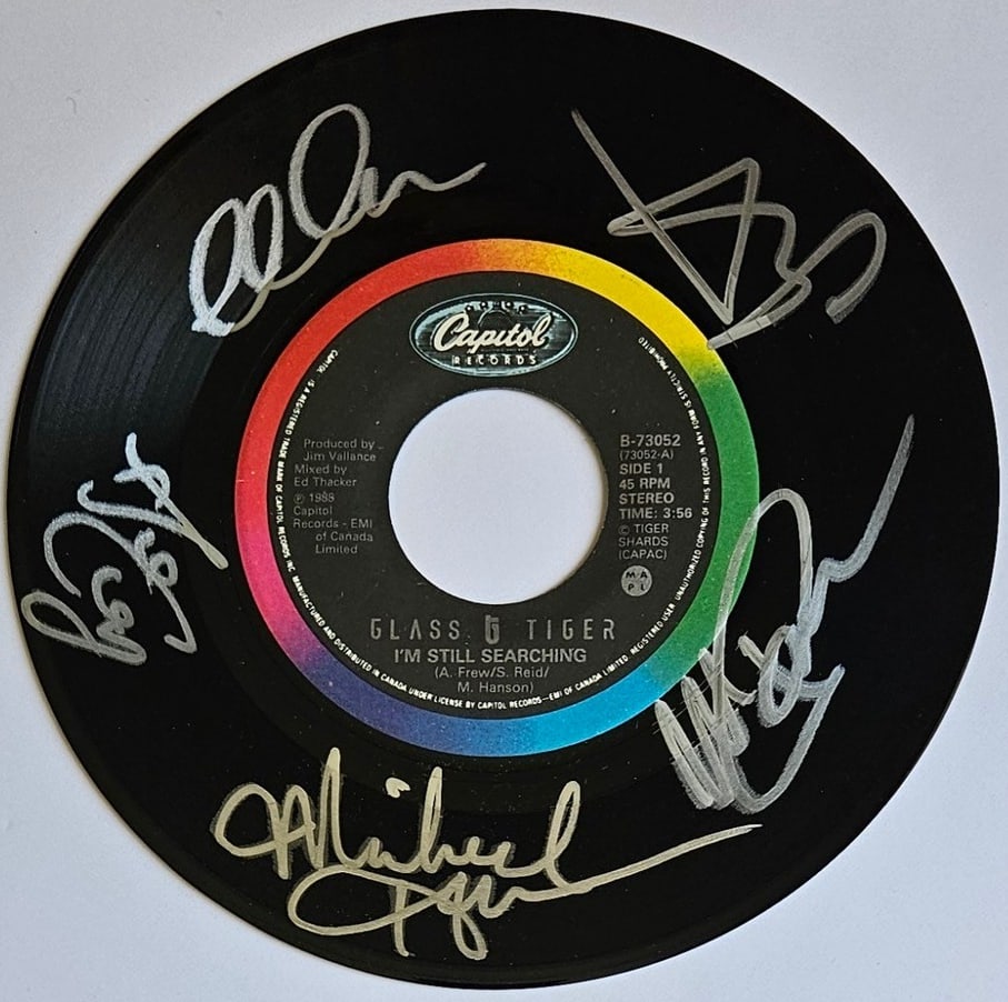 Glass Tiger Original Lineup Signed "I'm Still Searching" 45 (5 Sigs) (Third Party Guaranteed) (1 of 1)