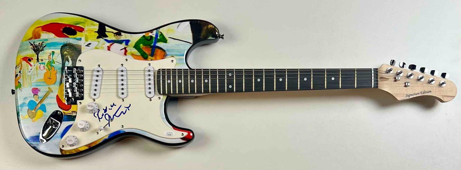 The Band: Robbie Robertson In-Person Signed "Music from Big Pink" Themed Guitar (JSA Authentication) - 2