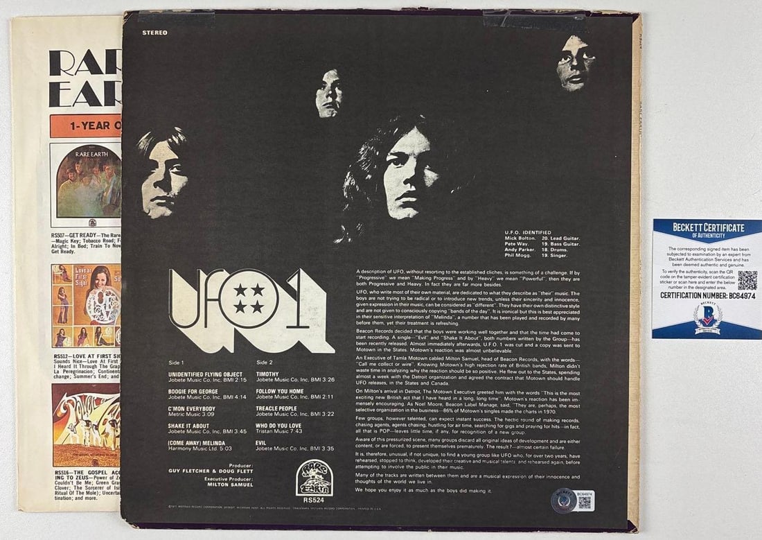 UFO: Andy Parker & Phil Mogg Signed "UFO1" Album (2 Sigs) (Beckett Authentication) - 2