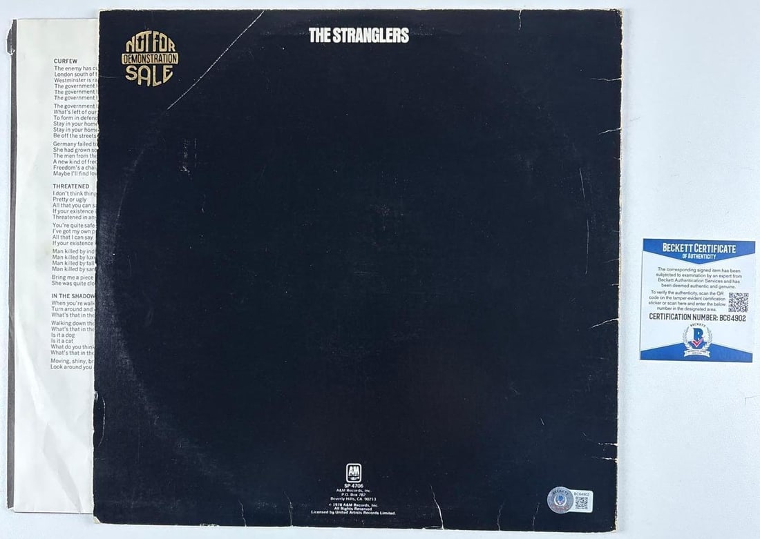 The Stranglers: Hugh Cornwell Signed "Black and White" Album (Beckett Authentication) - 2