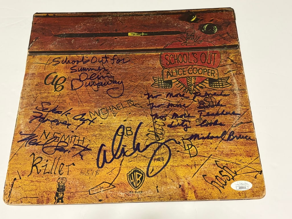 Alice Cooper Band Group Signed "School's Out" LP Album (4 Sigs) (JSA Authentication) (1 of 1)