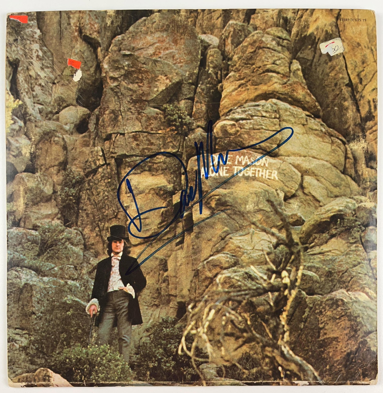 Dave Mason Signed "Alone Together" Album (Beckett Authentication): "Alone Together" album signed on the cover in blue felt tip marker by musician Dave Mason. Measuring approximately 12" x 12" and in very good condition, with some signs of scattered wear. Record is in