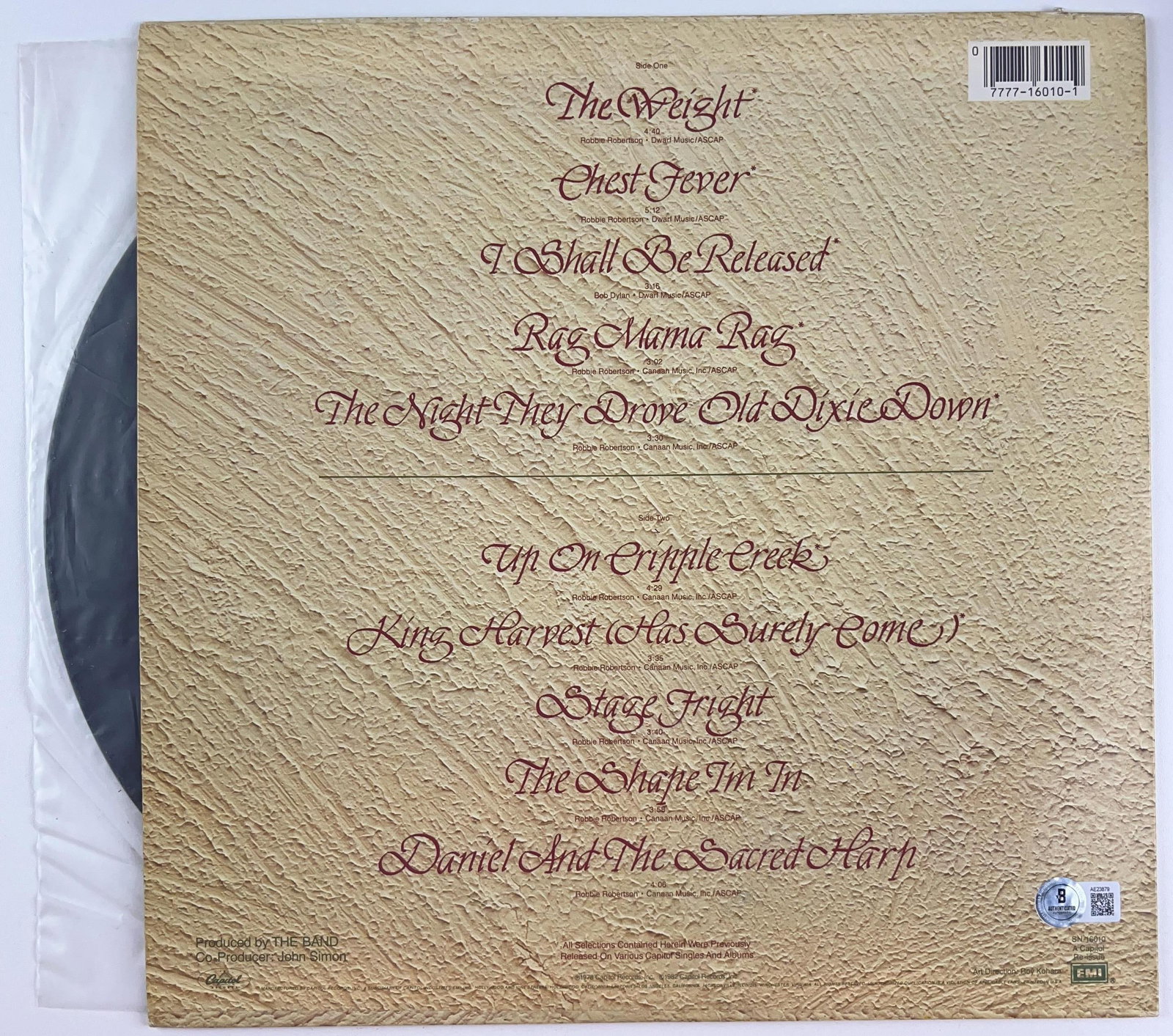 The Band Group Signed "Anthology" Album (3 Sigs) (Beckett Authentication) - 2