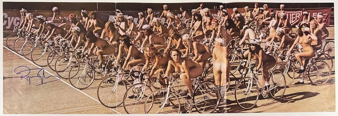 Queen: Brian May & Roger Taylor Signed "Fat Bottomed Girls" Album Poster (2 Sigs) (BAS) - 2