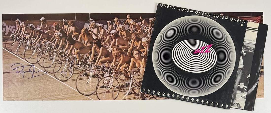Queen: Brian May & Roger Taylor Signed "Fat Bottomed Girls" Album Poster (2 Sigs) (BAS) - 4