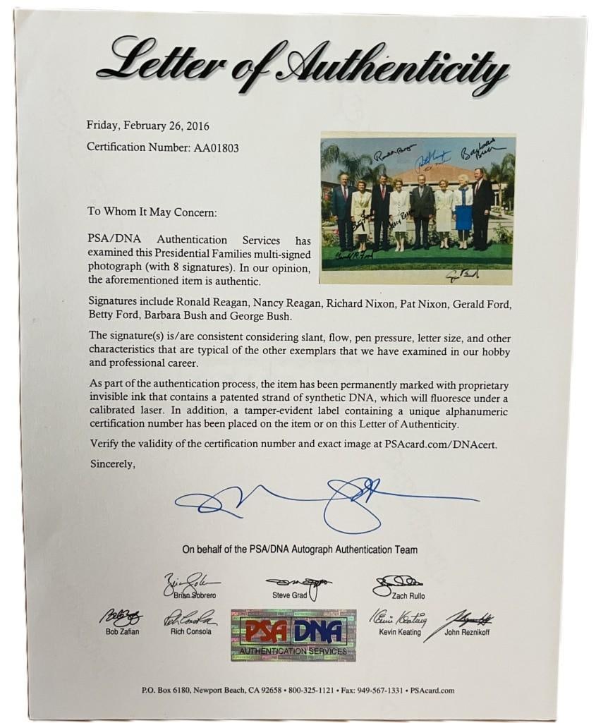 Multi-Signed Presidents & First Ladies of the United States Framed Photo Display (8 Sigs) (PSA/DNA) - 3