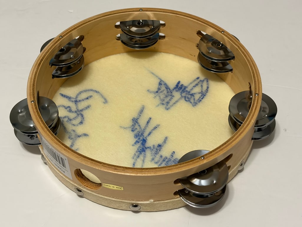 The Grateful Dead Group Signed 8" Calfskin Tambourine (3 Sigs) (JSA Authentication) - 2