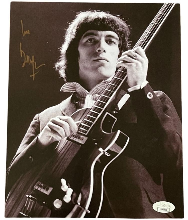 The Rolling Stones: Bill Wyman Signed 10" x 8" Photo (JSA Authentication): Color 10" x 8" photo signed in gold felt tip marker by the Rolling Stones band member Bill Wyman. In fine condition. Accompanied by a JSA COA (#RR90600).
