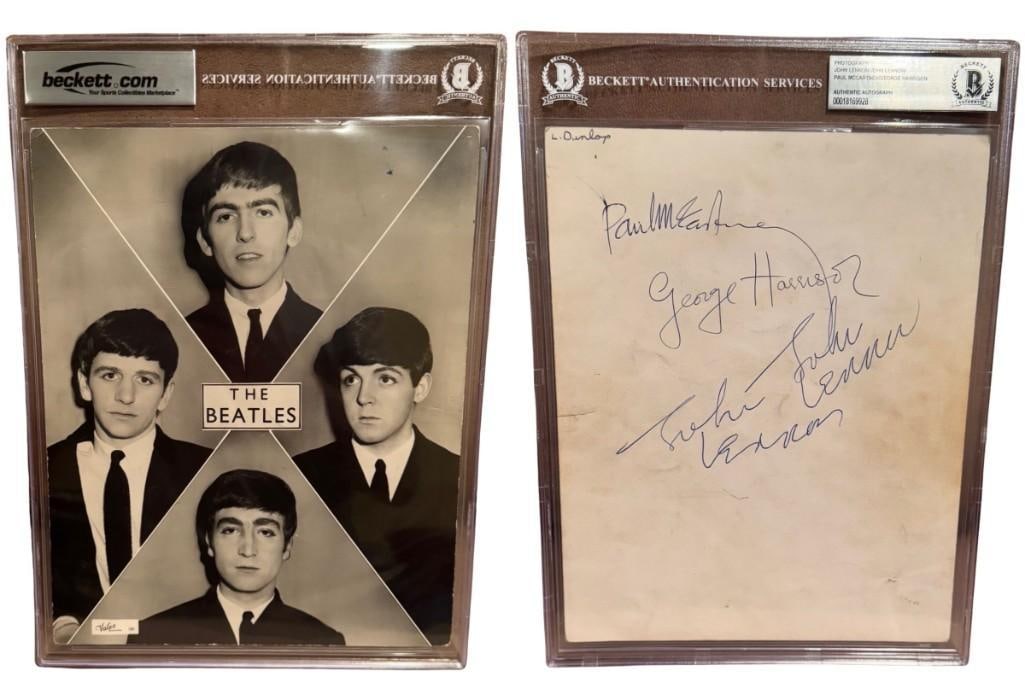 Beatles 1963 Fully Signed 10" x 8" Photo With Two John Lennon Signatures (Beckett) (1 of 3)