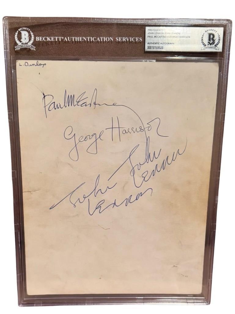 Beatles 1963 Group Signed 10" x 8" Photo With Two John Lennon Signatures (Beckett) - 2