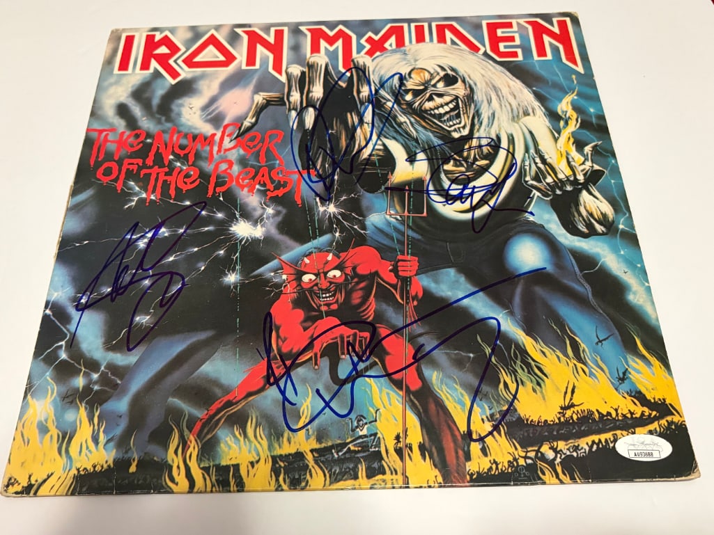 Iron Maiden Signed Group Signed "The Number of the Beast" Album (4 Sigs) (JSA Authentication) (1 of 1)