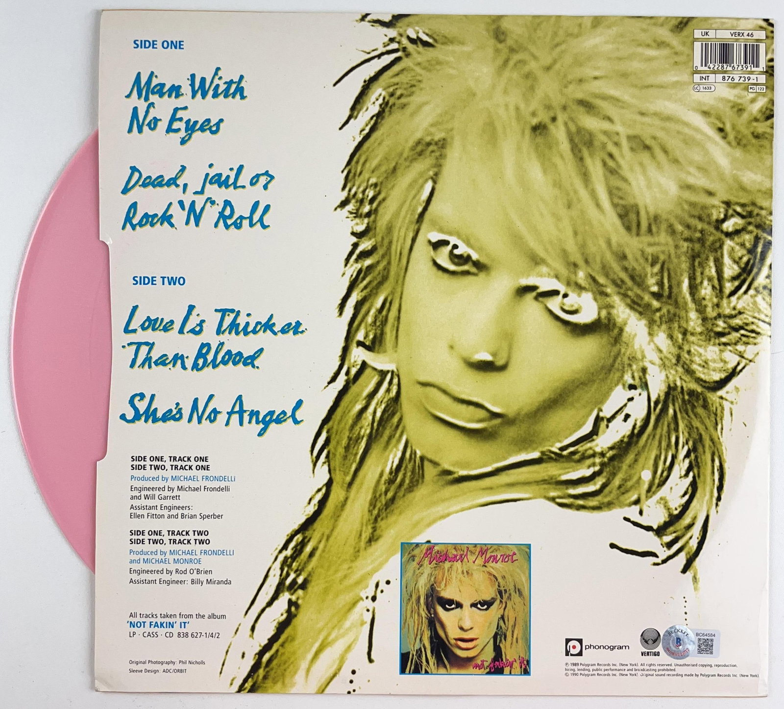 Hanoi Rocks: Michael Monroe Signe "Man with No Eyes" Album (Beckett Authentication) - 2
