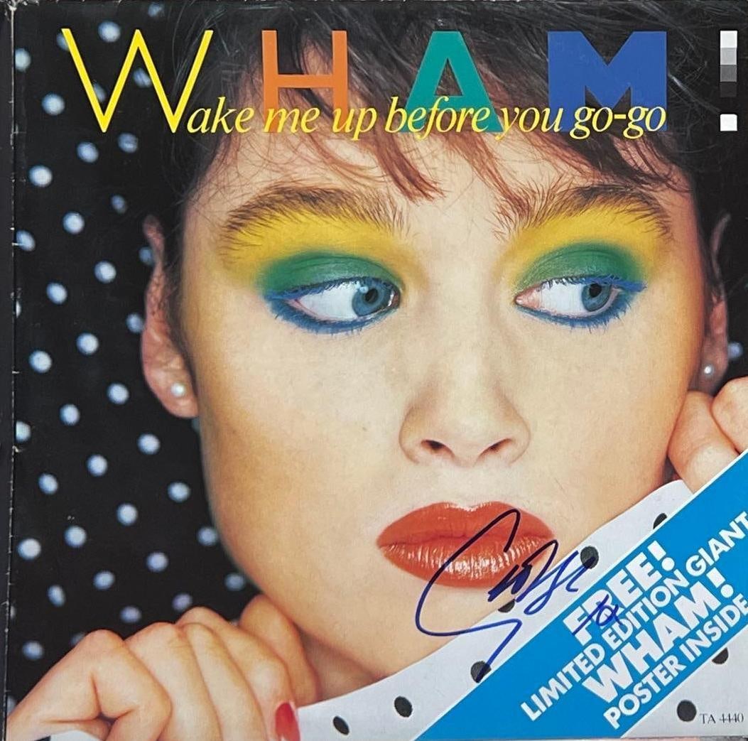 Wham! George Michael Signed "Wake Me Up Before You Go-Go" Album Poster (Beckett) (1 of 8)