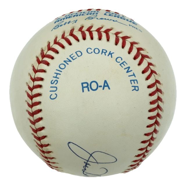 Joe DiMaggio Signed Rawlings Brand OMLB Baseball Custom Wooden Display (Beckett) - 3