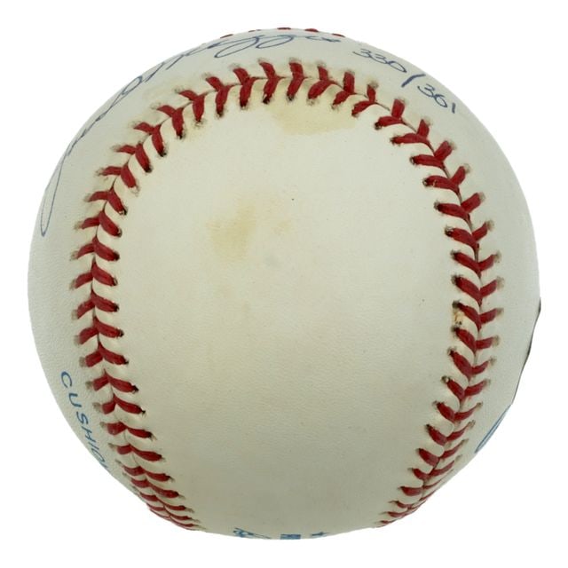 Joe DiMaggio Signed Rawlings Brand OMLB Baseball Custom Wooden Display (Beckett) - 6