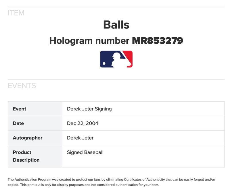 Derek Jeter Signed Special Edition #19/22 Rawlings Brand OMLB Baseball (Steiner & MLB Auth.) - 7