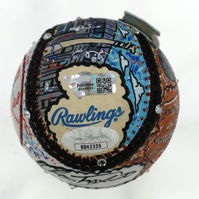 George Steinbrenner & Jason Alexander Signed Charles Fazzino Hand-Painted Baseball (JSA/Fanatics) - 7
