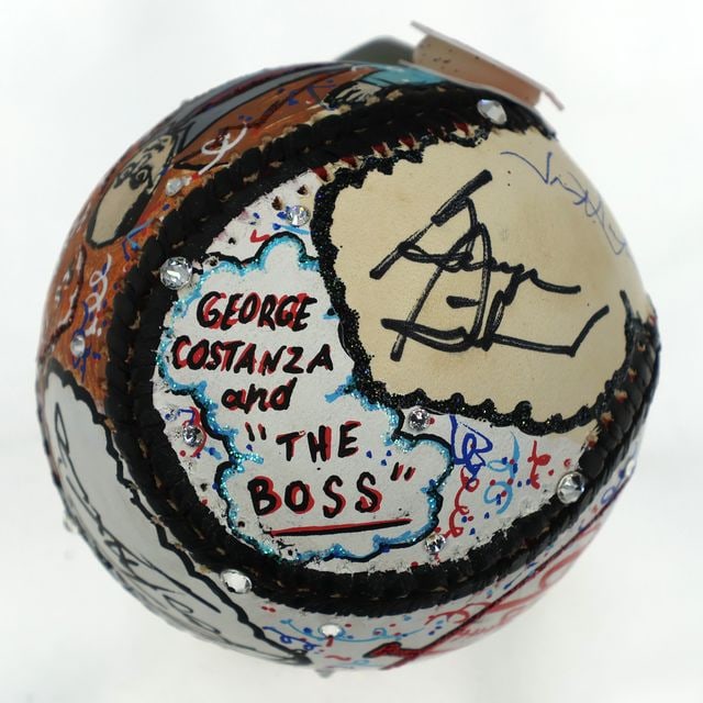 George Steinbrenner & Jason Alexander Signed Charles Fazzino Hand-Painted Baseball (JSA/Fanatics) - 8