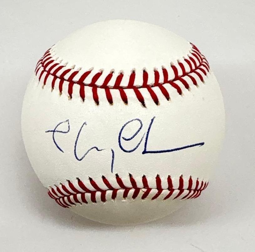 Chevy Chase Signed OMLB Rawlings Brand Baseball (PSA/DNA Authentication): White OMLB Rawlings brand baseball, signed on the sweet spot in blue ballpoint pen by actor Chevy Chase. Measuring approximately 3" x 3" x 3" in fine condition. Accompanied by a PSA/DNA COA (#6A56236)