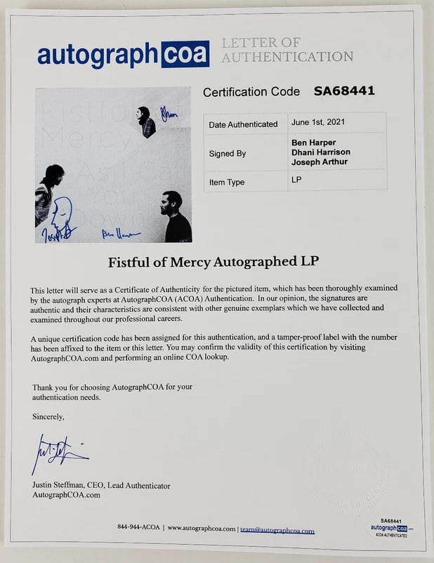 Fistful of Mercy Group Signed "As I Call You Down" Album (3 Sigs) (ACOA Authentication) - 2