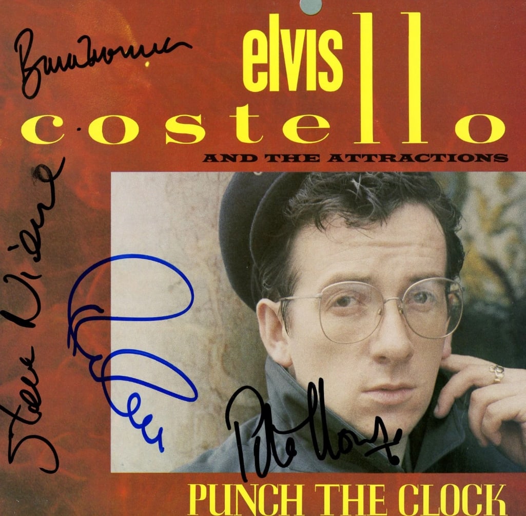 Elvis Costello & the Attractions Signed "Punch the Clock" LP Album (4 Sigs) (ACOA Authentication) (1 of 2)