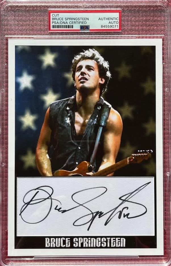 Bruce Springsteen Signed 5" x 7" Custom Cut Card (PSA/DNA Encapsulated) (1 of 2)