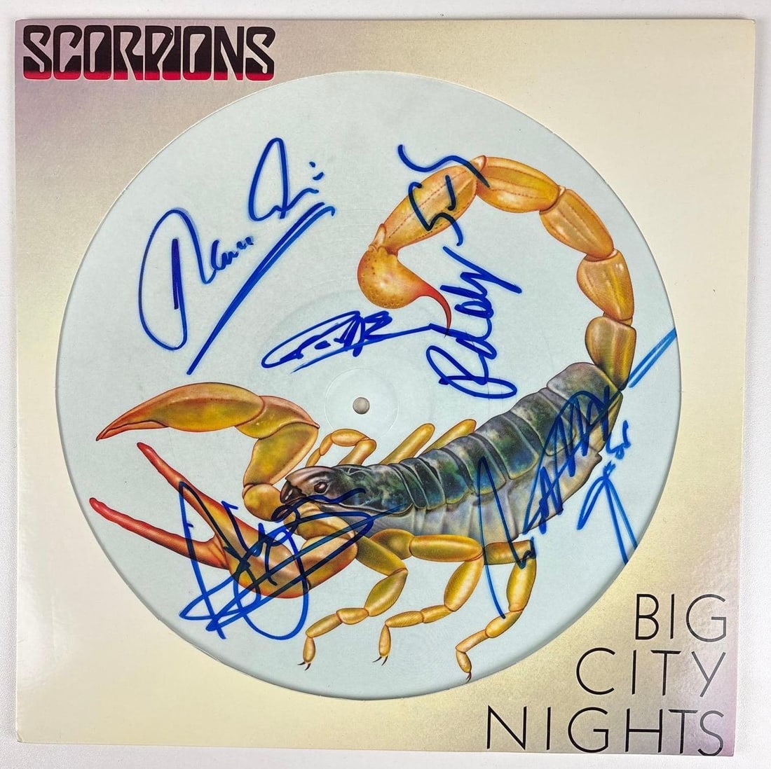 Scorpions Fully Group Signed "Big City Nights" Picture Disc (5 Sigs) (Beckett Authentication) (1 of 6)