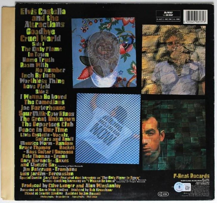 Elvis Costello Signed “Goodbye Cruel World” Album (Beckett Authentication) - 2