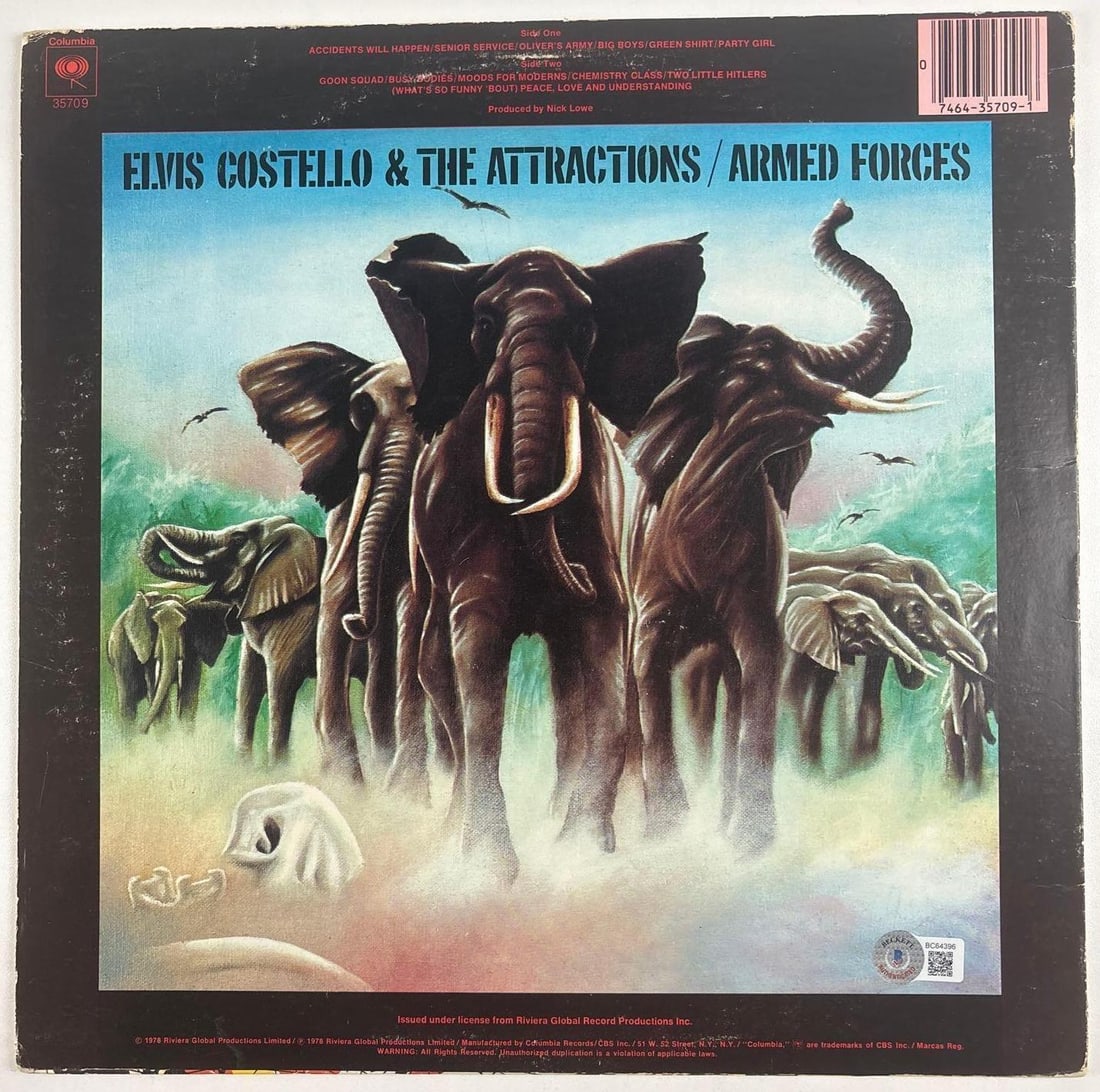 Elvis Costello Signed "Armed Forces" Album (Beckett Authentication) - 2