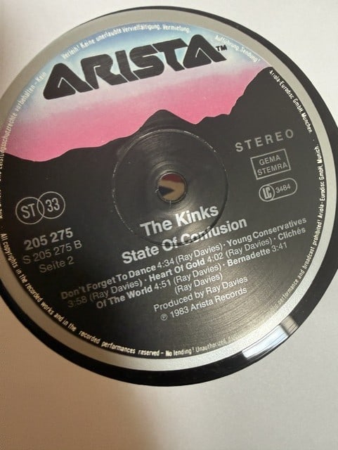 The Kinks Group Signed "State of Confusion" LP Album (5 Sigs) (Third Party Guaranteed) - 2