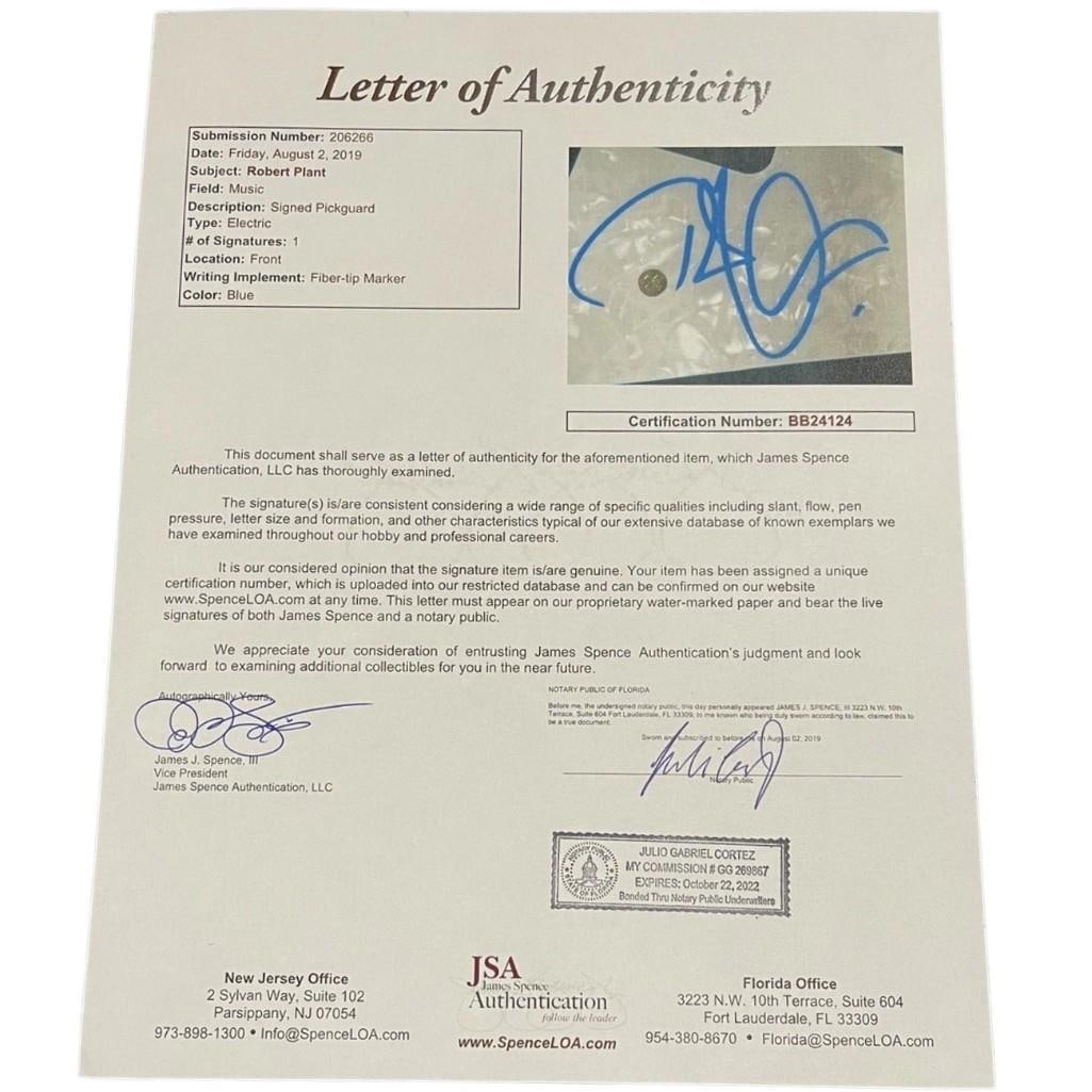 Led Zeppelin: Robert Plant Signed Les Paul-Style Electric Guitar (Beckett & JSA Authentication) - 5