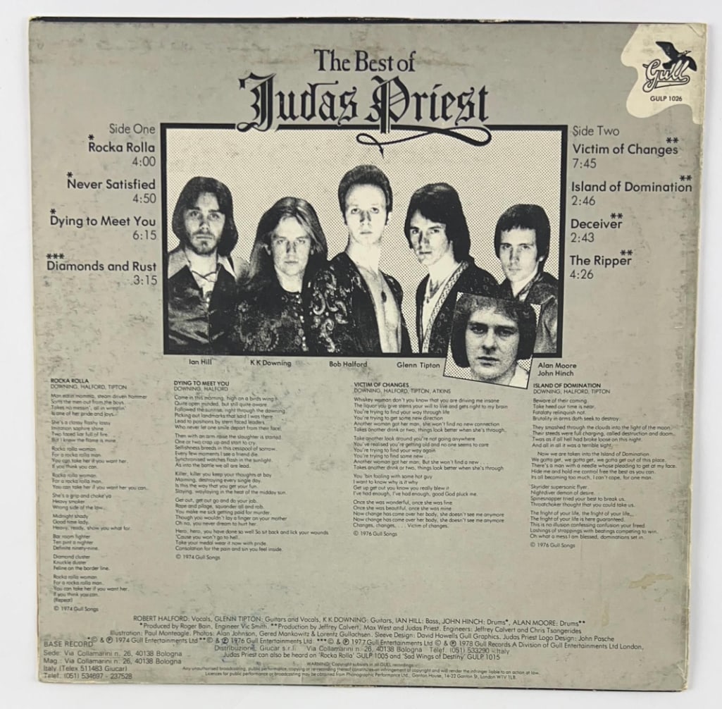 Judas Priest Group Signed "The Best of Judas Priest" Album (4 Sigs) (JSA Authentication) - 2