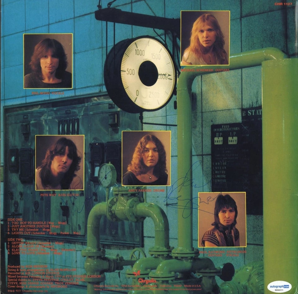 UFO Group Signed "Lights Out" Album (4 Sigs) (ACOA Authentication) - 2