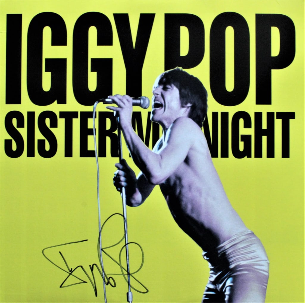 The Stooges: Iggy Pop Signed "Sister Midnight" LP Album (ACOA Authentication): "Sister Midnight" LP album signed on the cover in black felt tip marker by The Stooges band member Iggy Pop. Measuring approximately 12" x 12" and in fine condition. Record is included. Accompanied