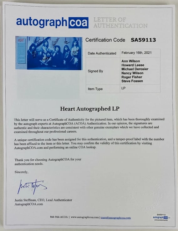 Heart Fully Group Signed "Dog & Butterfly" Album (6 Sigs) (ACOA Authentication) - 2