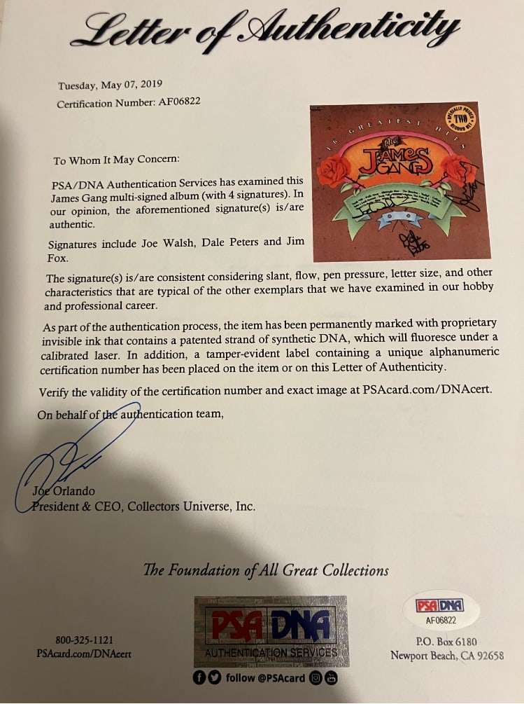 The James Gang Group Signed "16 Greatest Hits" Album (3 Sigs) (PSA/DNA Authentication) - 4