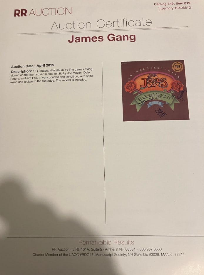 The James Gang Group Signed "16 Greatest Hits" Album (3 Sigs) (PSA/DNA Authentication) - 5