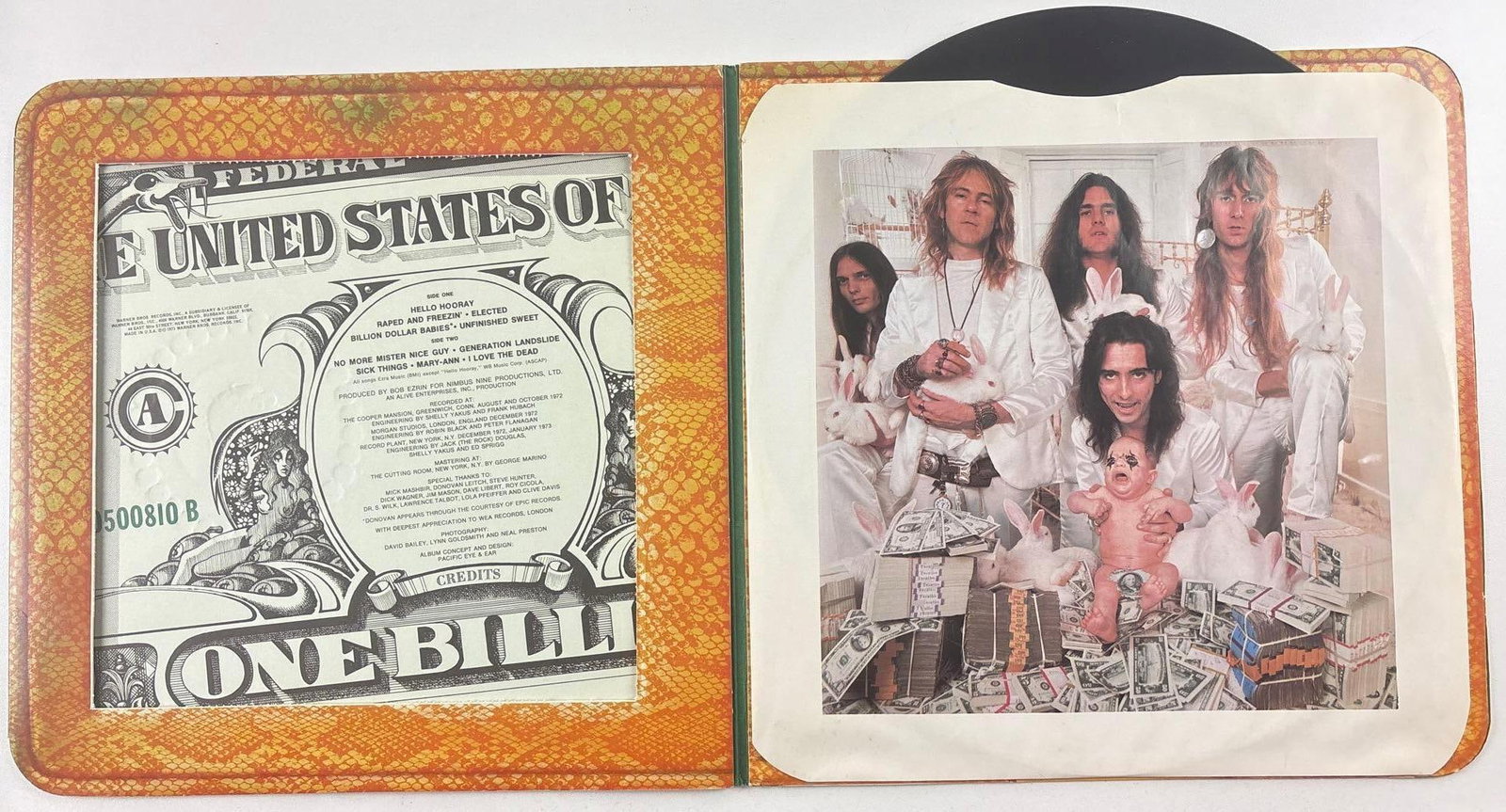 Alice Cooper Band Signed "Billion Dollar Babies" Album (4 Sigs) (Beckett Authentication) - 3